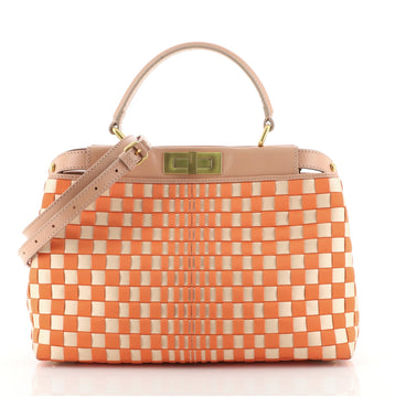 Fendi Peekaboo Bag Woven Satin Regular