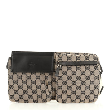 Gucci Vintage Double Belt Bag GG Canvas
