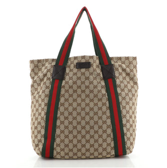 Gucci Original Web Tote GG Canvas Tall