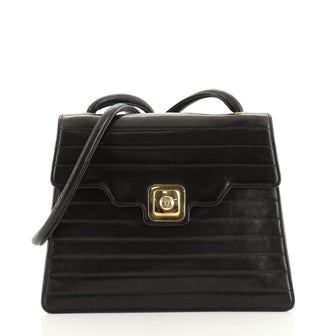 Chanel Vintage Lock Shoulder Bag Horizontal Quilt Lambskin