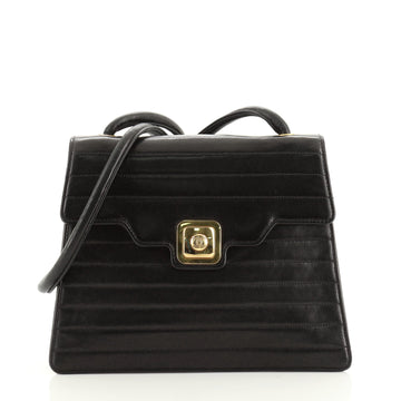 Chanel Vintage Lock Shoulder Bag Horizontal Quilt Lambskin