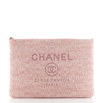 Chanel Deauville Pouch Tweed Large