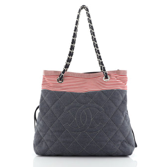 Chanel Stretch Spirit Chain Tote Denim Medium