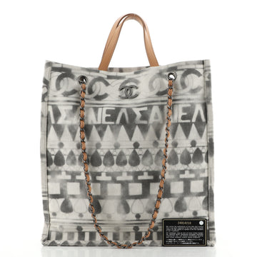 Chanel Iliad Shopping Tote Printed Canvas Tall