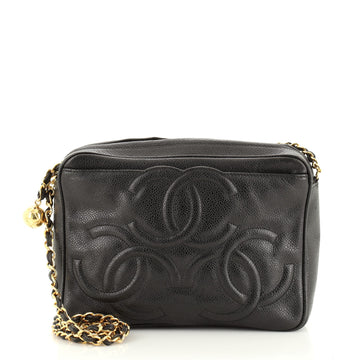 Chanel Vintage Triple CC Camera Bag Caviar Small