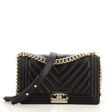 Chanel Boy Flap Bag Chevron Lambskin Old Medium
