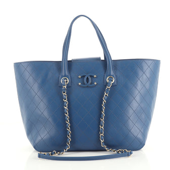 Chanel Covered CC Shopping Tote Stitched Calfskin Medium