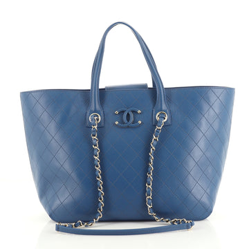 Chanel Covered CC Shopping Tote Stitched Calfskin Medium