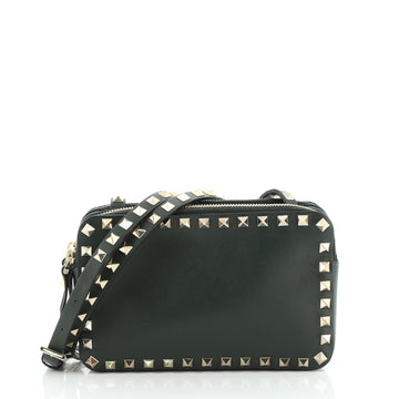 Valentino Rockstud Double Zip Crossbody Leather Small