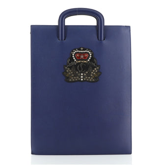 Christian Louboutin Trictrac Portfolio Bag Embroidered Studded Leather Large