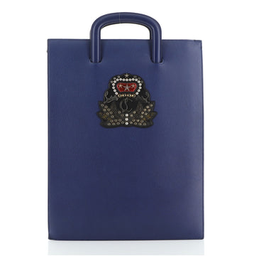 Christian Louboutin Trictrac Portfolio Bag Embroidered Studded Leather Large