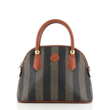 Fendi Vintage Dome Satchel Pequin Coated Canvas Medium