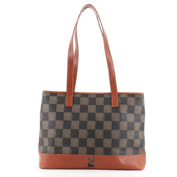 Fendi Vintage Shopping Tote Check Coated Canvas Large
