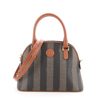 Fendi Vintage Dome Satchel Pequin Coated Canvas Medium