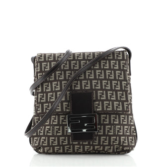 Fendi Vintage Flap Crossbody Bag Zucchino Canvas Small