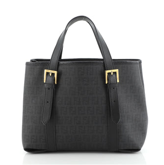 Fendi Belted Handle Tote Zucchino Coated Canvas Small