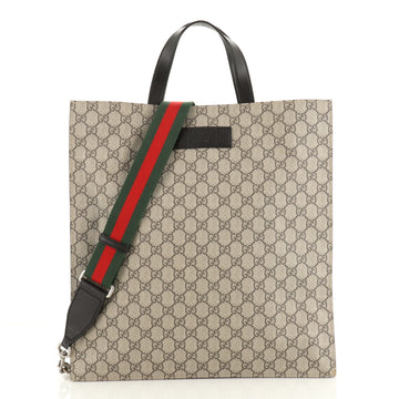 Gucci Convertible Soft Open Tote GG Coated Canvas Tall