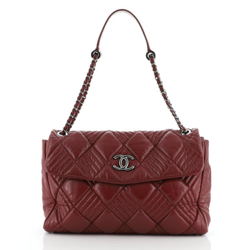 Chanel In and Out Flap Bag Quilted Lambskin Maxi