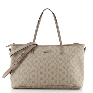 Gucci Convertible Zip Tote GG Coated Canvas Large
