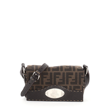 Fendi Selleria Flap Crossbody Bag Zucca Canvas Mini