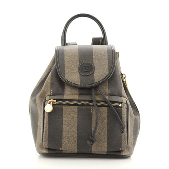 Fendi Pequin Front Pocket Backpack Coated Canvas Small