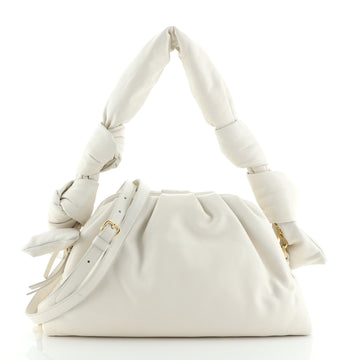 Miu Miu Knotted Handle Convertible Clutch Leather