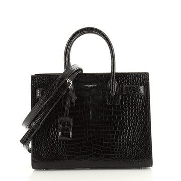Saint Laurent Sac de Jour NM Bag Crocodile Embossed Leather Baby