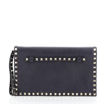 Valentino Rockstud Flap Clutch Leather
