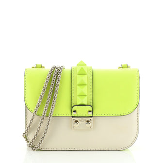 Valentino Glam Lock Shoulder Bag Leather Small