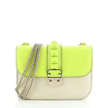 Valentino Glam Lock Shoulder Bag Leather Small