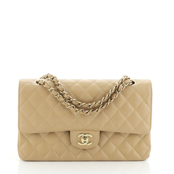 Chanel Vintage Classic Double Flap Bag Quilted Caviar Medium