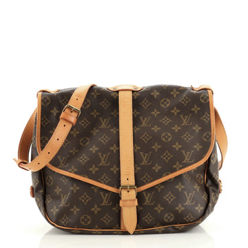 Louis Vuitton Saumur Handbag Monogram Canvas 35