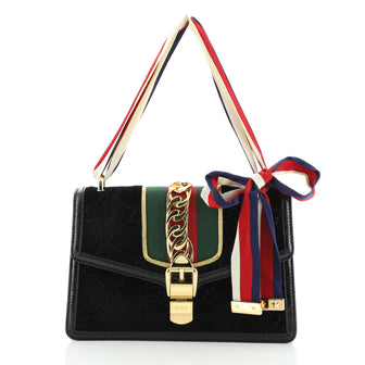 Gucci Sylvie Shoulder Bag GG Velvet Small