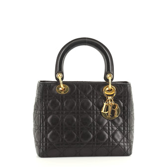 Christian Dior Vintage Lady Dior Bag Cannage Quilt Lambskin Medium