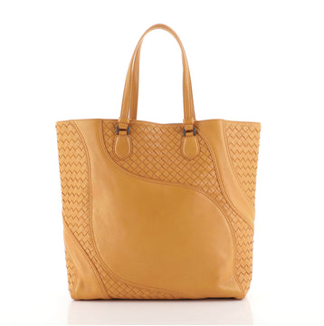 Bottega Veneta Cut Out Pattern Tote Leather and Intrecciato Nappa Medium