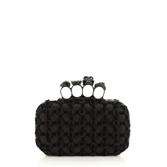 Alexander McQueen Knuckle Box Clutch Knotted Velvet over Satin Small