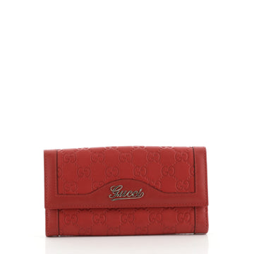 Gucci Script Continental Wallet Guccissima Leather Long