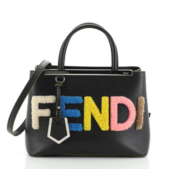 Fendi 2Jours Logo Bag Shearling and Leather Petite