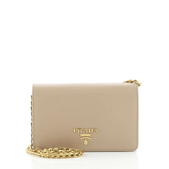 Prada Chain Wallet Crossbody Saffiano Leather