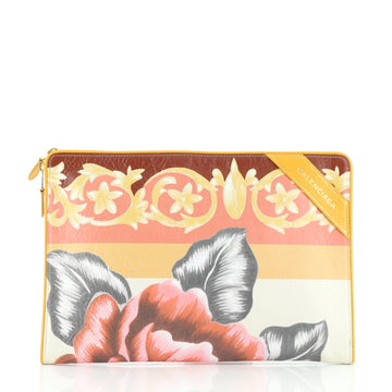 Balenciaga Blanket Pouch Printed Leather