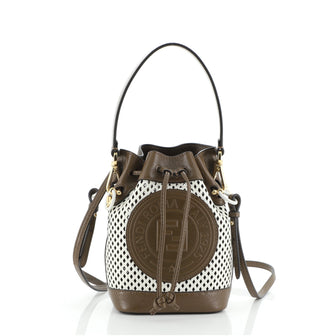 Fendi Mon Tresor Bucket Bag Perforated Leather Mini