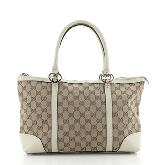 Gucci Lovely Hearts Interlocking G Tote GG Canvas Small