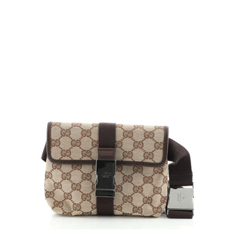 Gucci Buckle Waist Bag GG Canvas Small