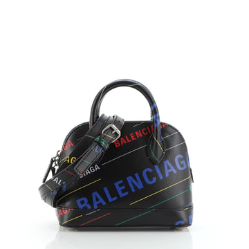 Balenciaga Logo Ville Bag Printed Leather XXS