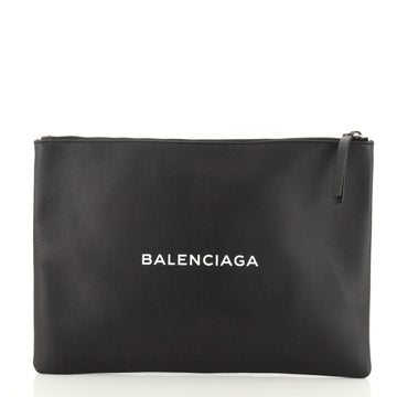 Balenciaga Everyday Logo Pouch Printed Leather Large