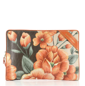 Balenciaga Blanket Pouch Printed Leather