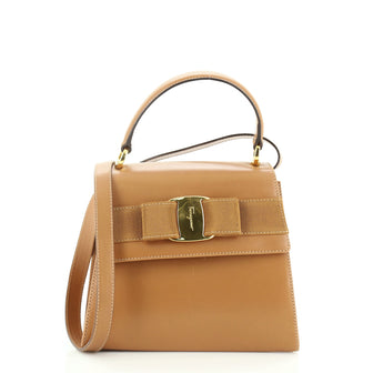 Salvatore Ferragamo Vintage Vara Bow Top Handle Bag Leather Mini
