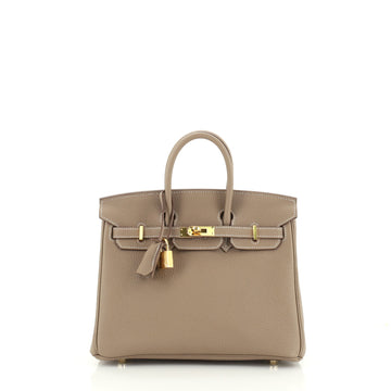 Hermes Birkin Handbag Grey Togo with Gold Hardware 25