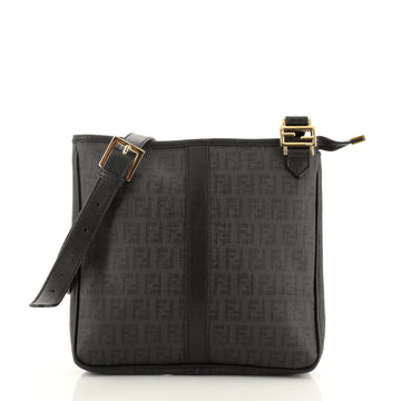 Fendi Vintage Zip Messenger Bag Zucchino Coated Canvas Small