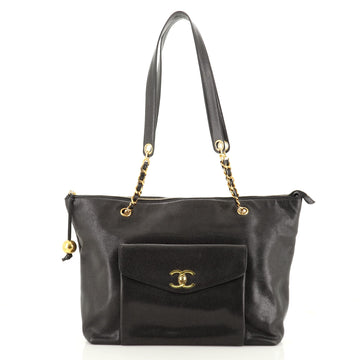Chanel Vintage Front Pocket Tote Caviar Large